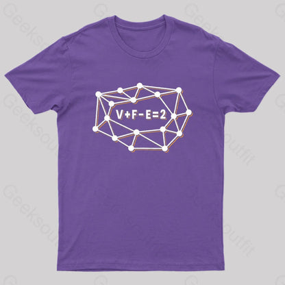 Euler’s Formula For Planar Graphs Geek T-Shirt Purple / S