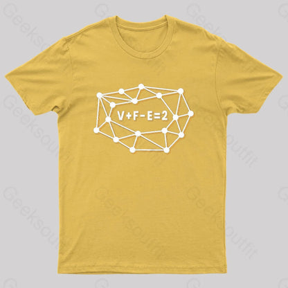 Euler’s Formula For Planar Graphs Geek T-Shirt Yellow / S