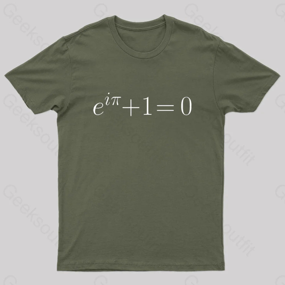 Euler’s Identity Nerd T-Shirt Army Green / S