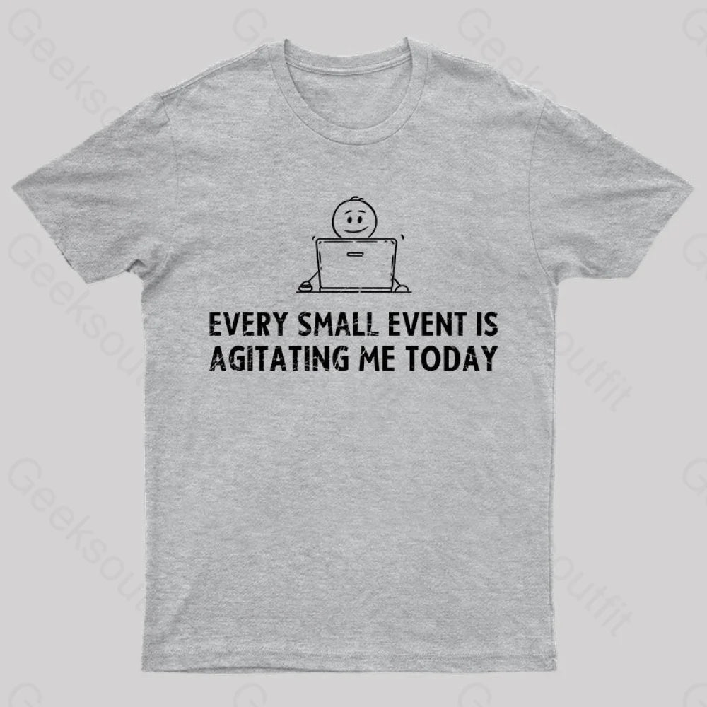 Every Small Event Is Agitating Me Today T-Shirt Grey / S Yc