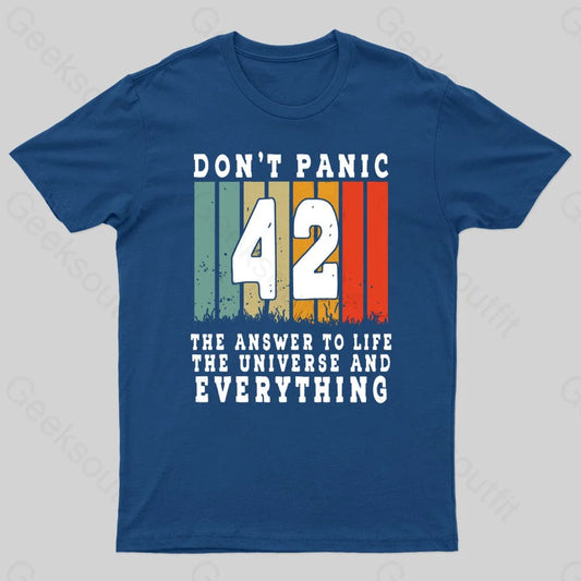 Everything Don’t Panic Nerd T-Shirt Navy / S