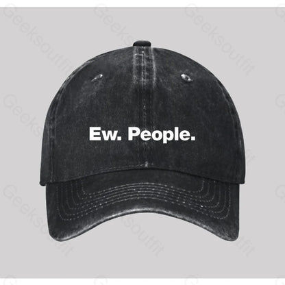 Ew. People Washed Vintage Baseball Cap Black