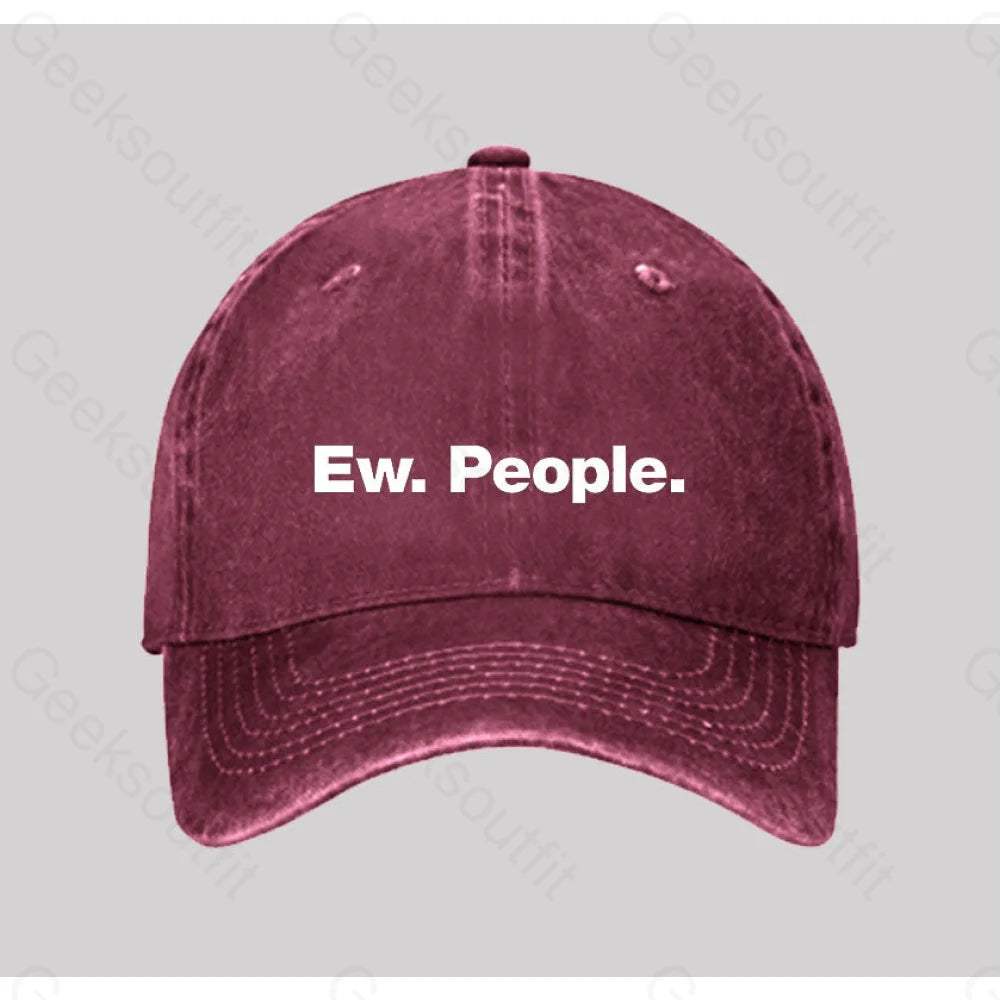 Ew. People Washed Vintage Baseball Cap Red