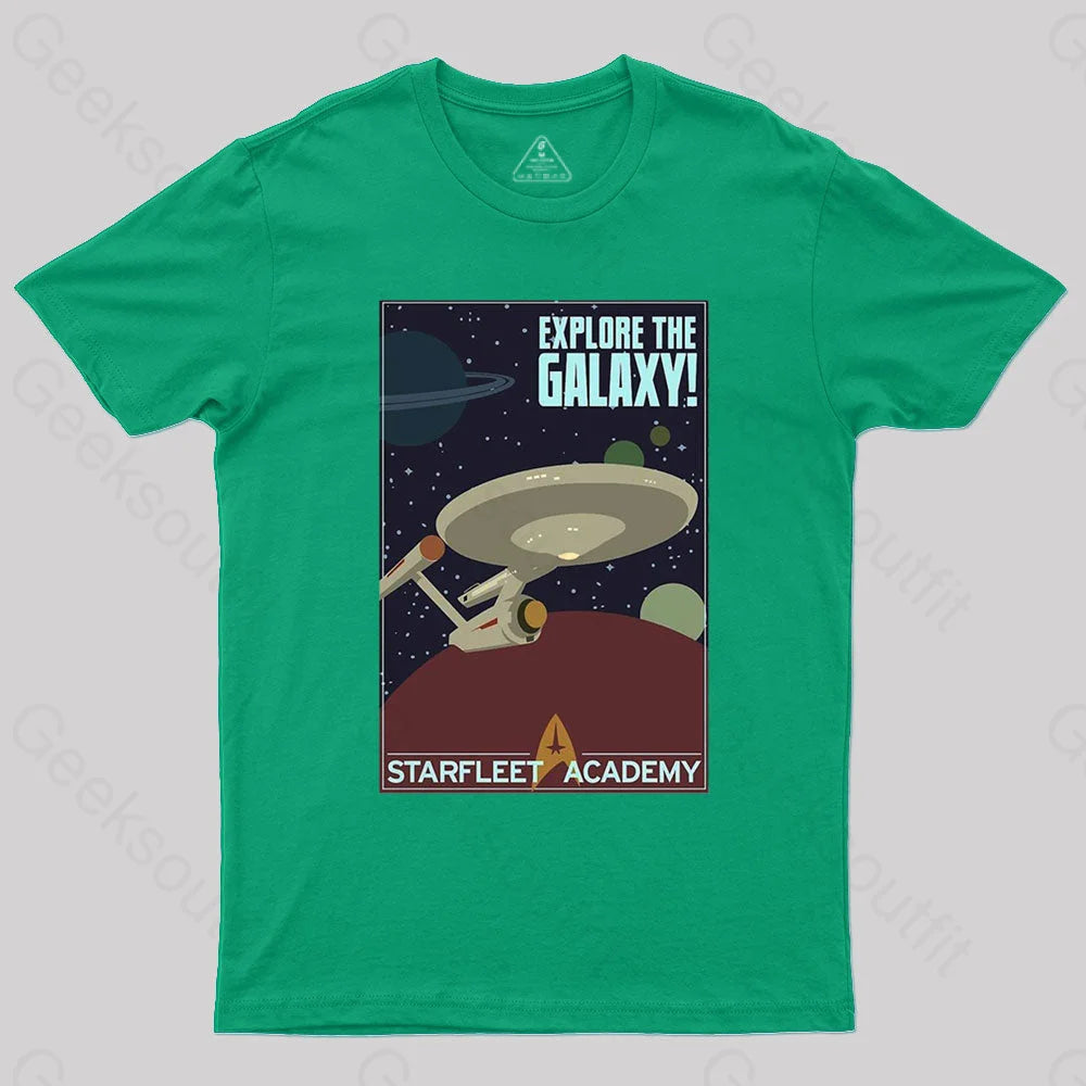 Explore The Galaxy Nerd T-Shirt Green / S