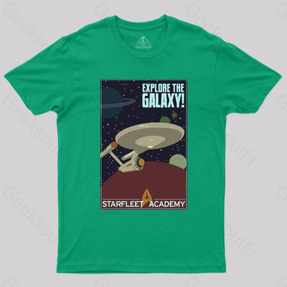 Explore The Galaxy Nerd T-Shirt Green / S