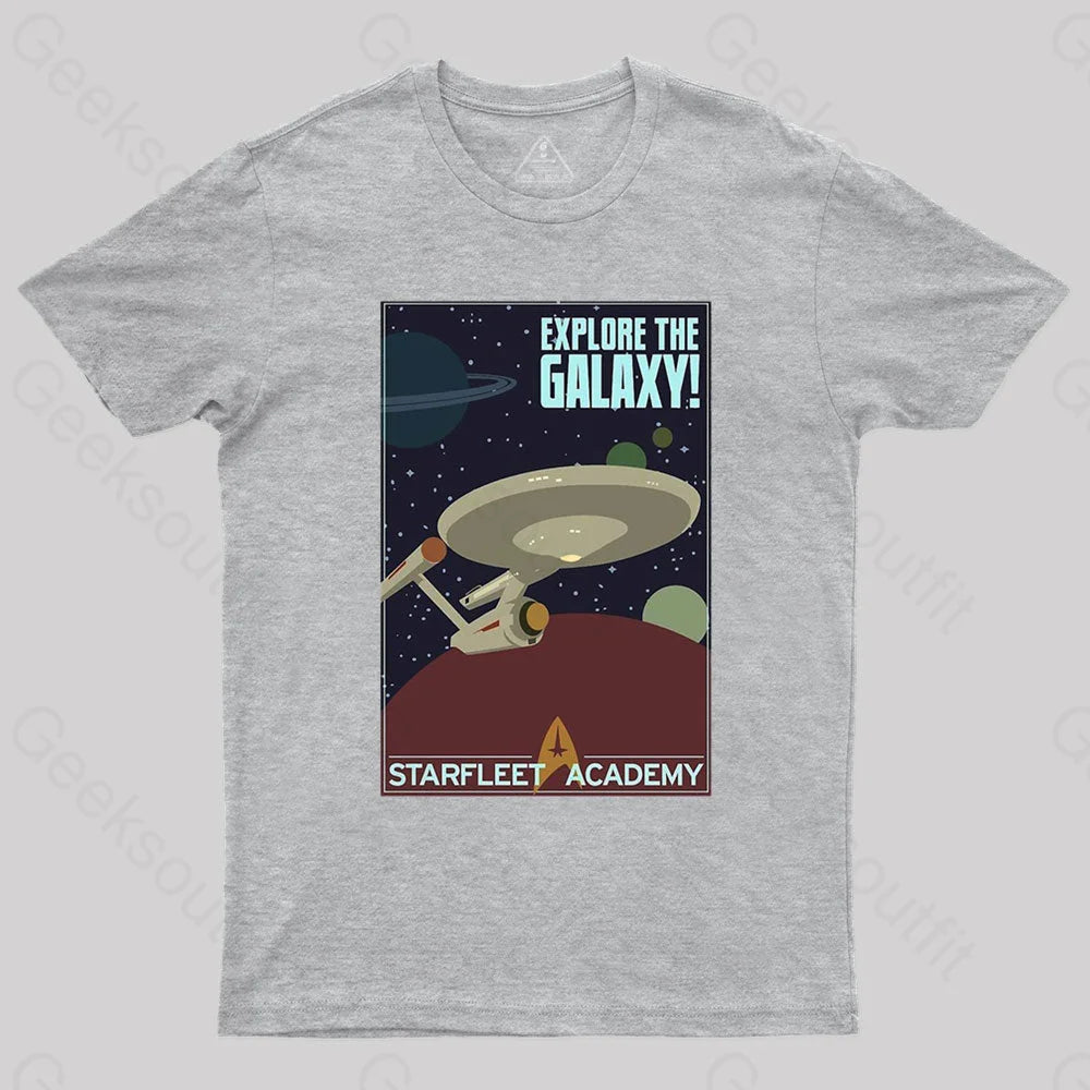 Explore The Galaxy Nerd T-Shirt Grey / S