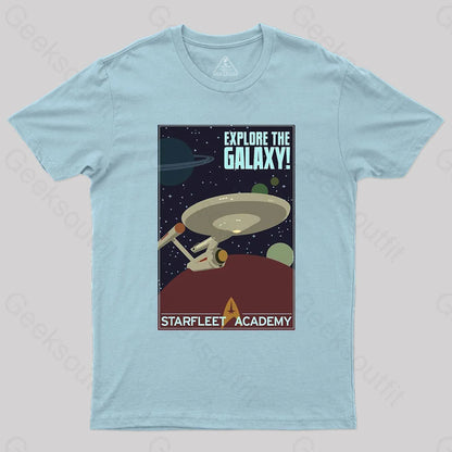 Explore The Galaxy Nerd T-Shirt Light Blue / S