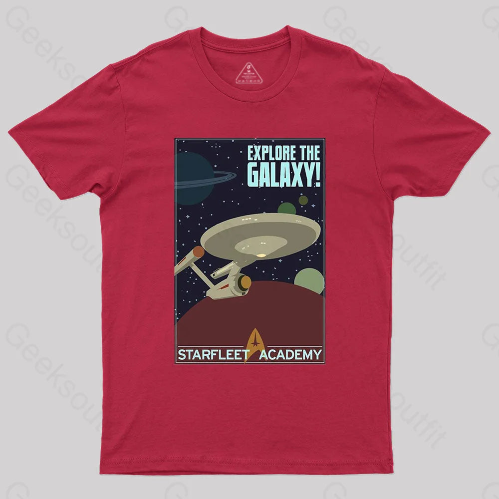 Explore The Galaxy Nerd T-Shirt Red / S