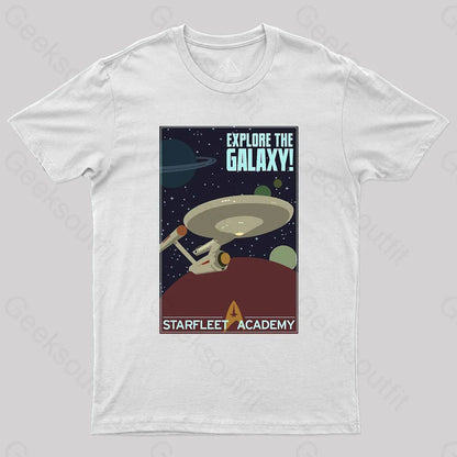 Explore The Galaxy Nerd T-Shirt White / S