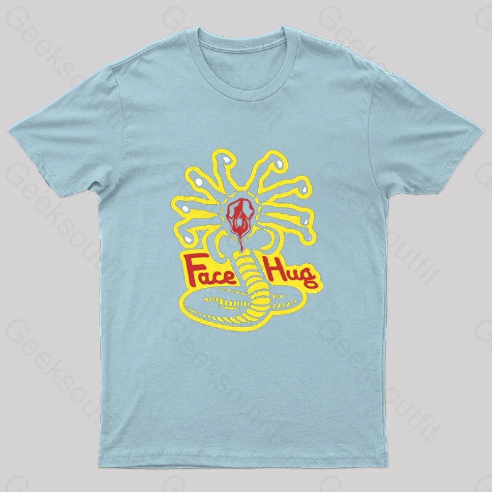 Face Hug Dojo Geek T-Shirt Light Blue / S