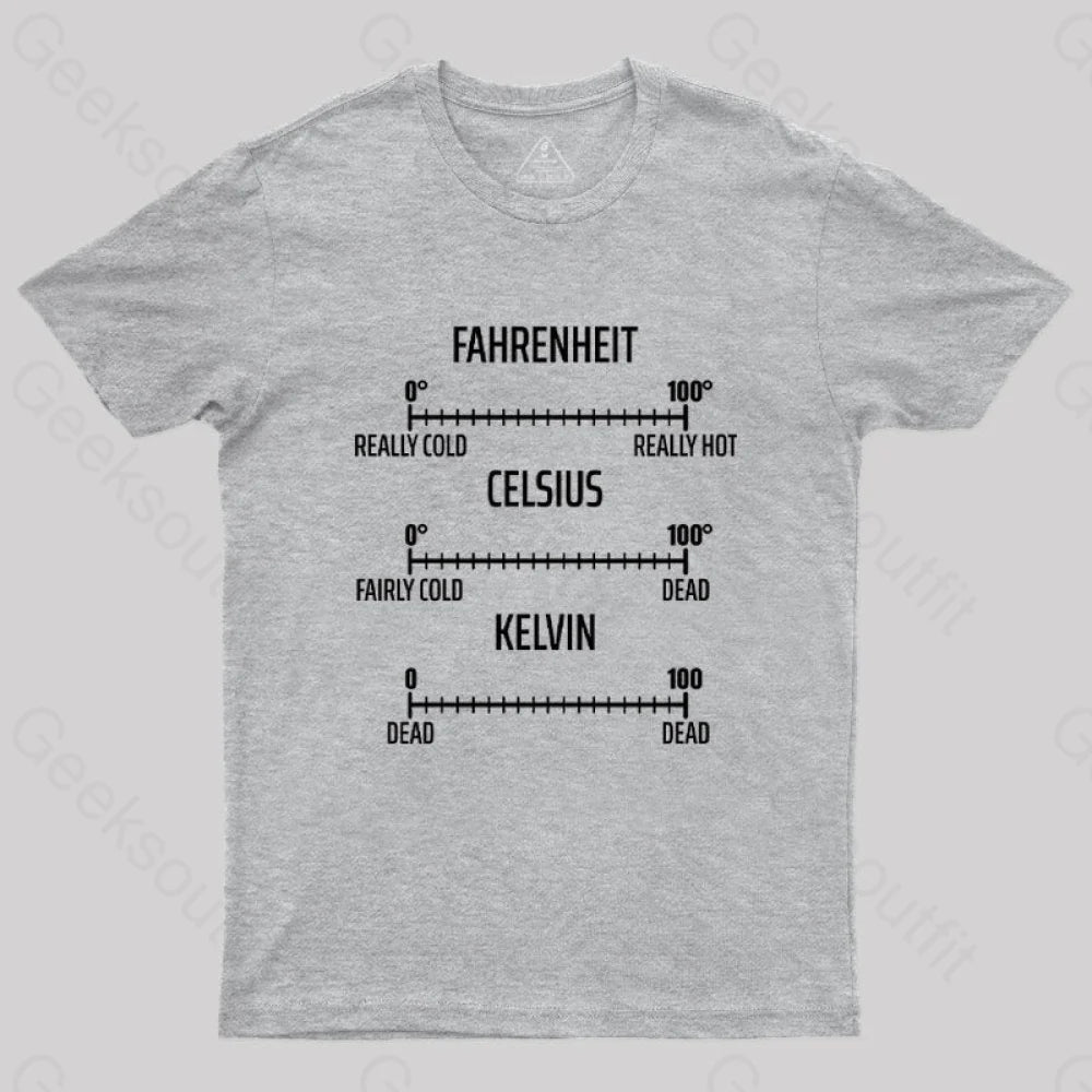 Fahrenheit Celsius Kelvin T-Shirt Grey / S