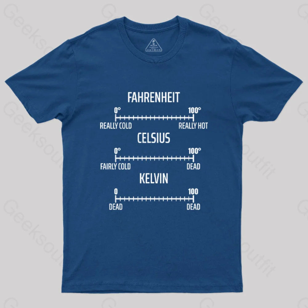 Fahrenheit Celsius Kelvin T-Shirt Navy / S