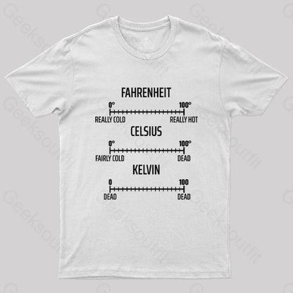 Fahrenheit Celsius Kelvin T-Shirt White / S