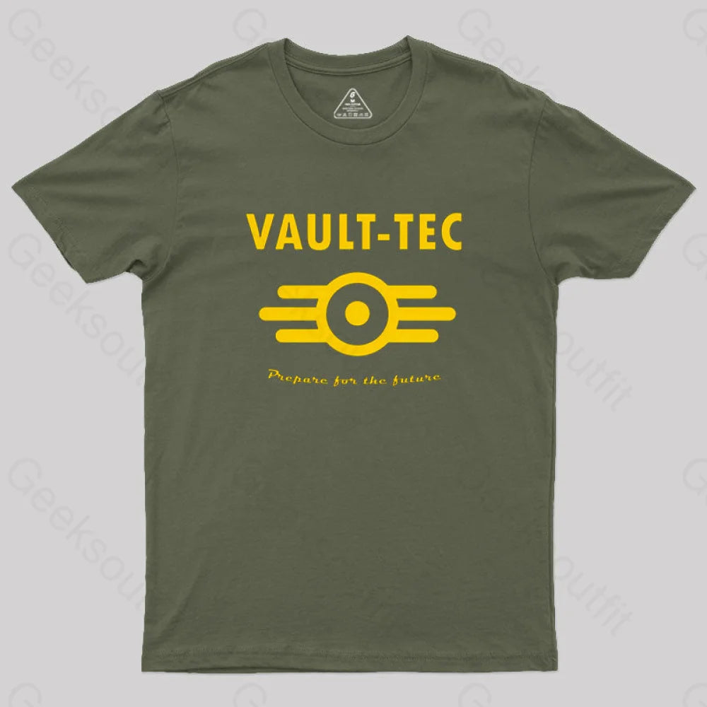 Fallout 4 Vault-Tec Logo Essential Geek T-Shirt Army Green / S