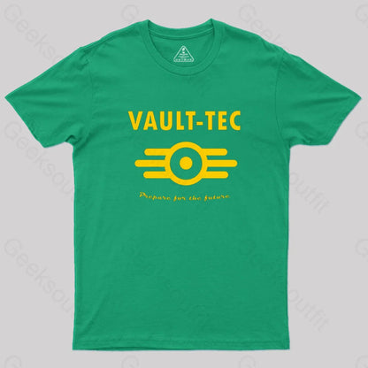 Fallout 4 Vault-Tec Logo Essential Geek T-Shirt Green / S