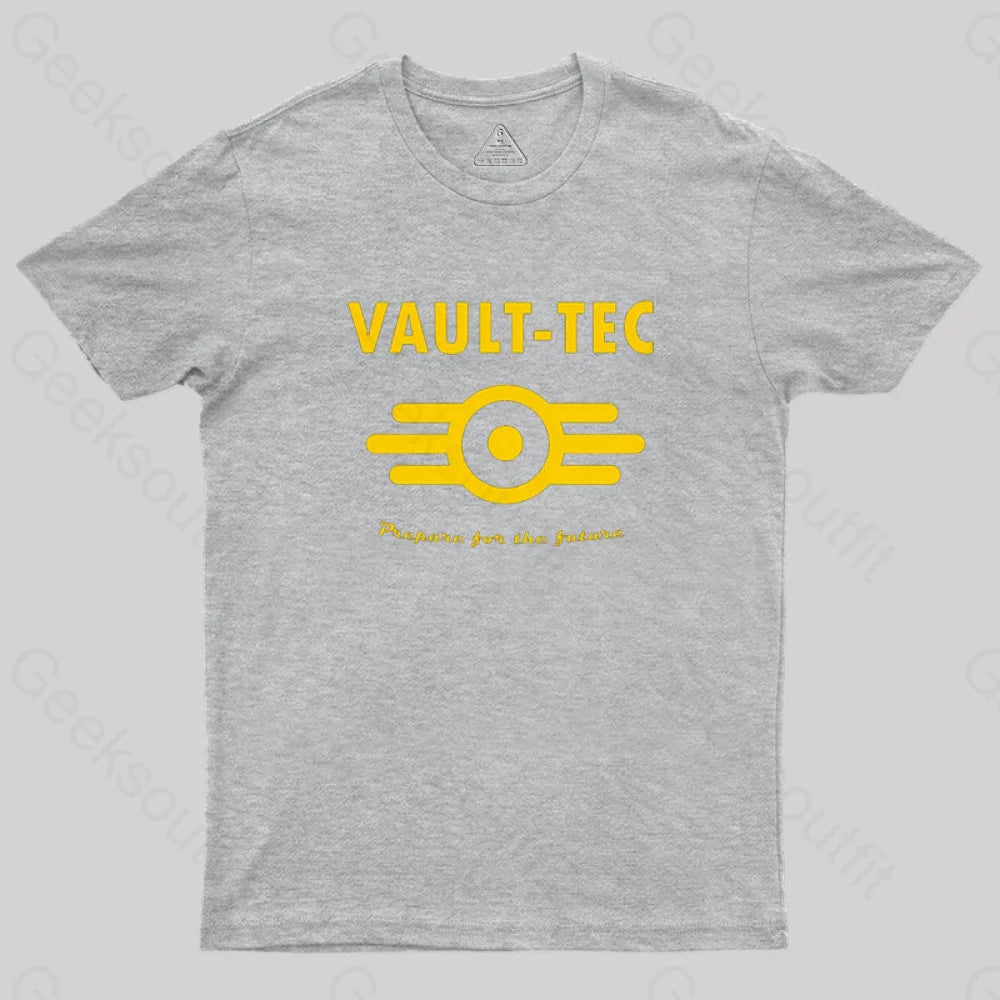 Fallout 4 Vault-Tec Logo Essential Geek T-Shirt Grey / S