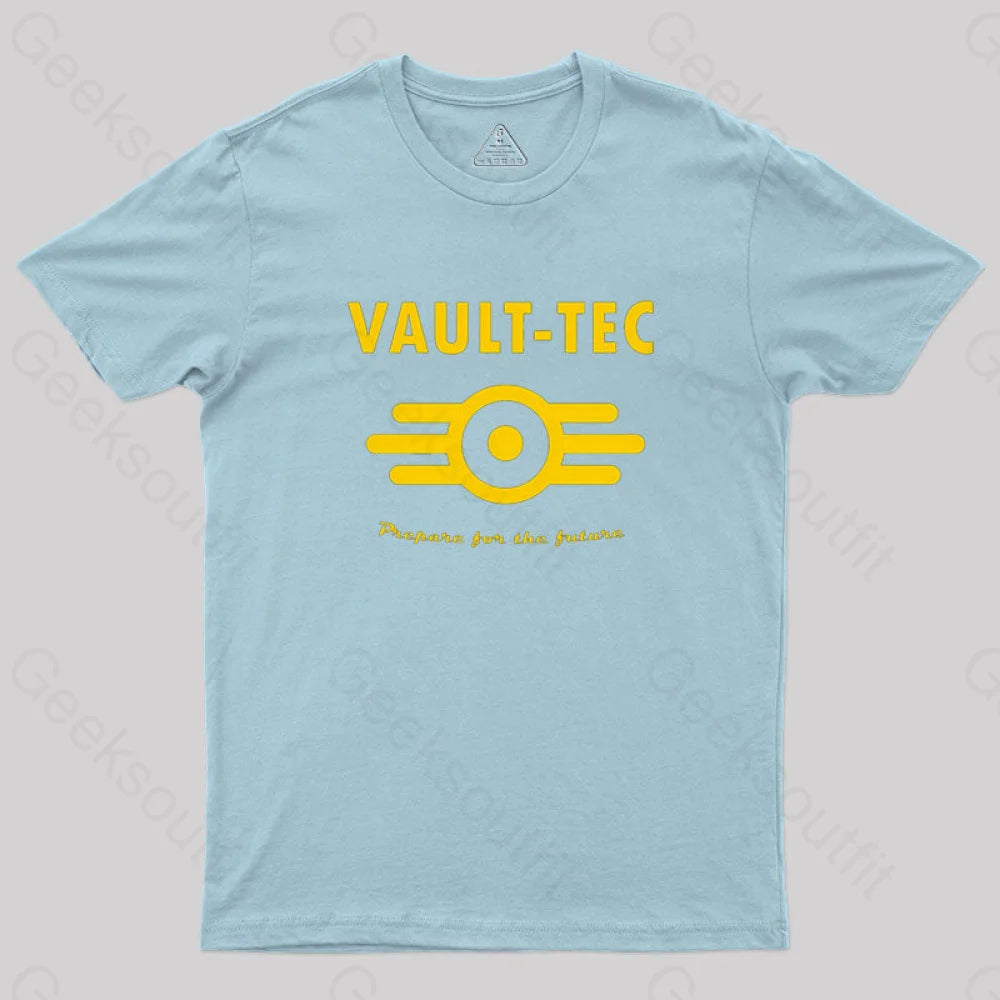 Fallout 4 Vault-Tec Logo Essential Geek T-Shirt Light Blue / S