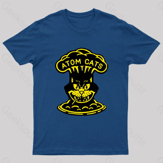 Fallout Atom Cats Garage Yellow Geek T-Shirt Navy / S