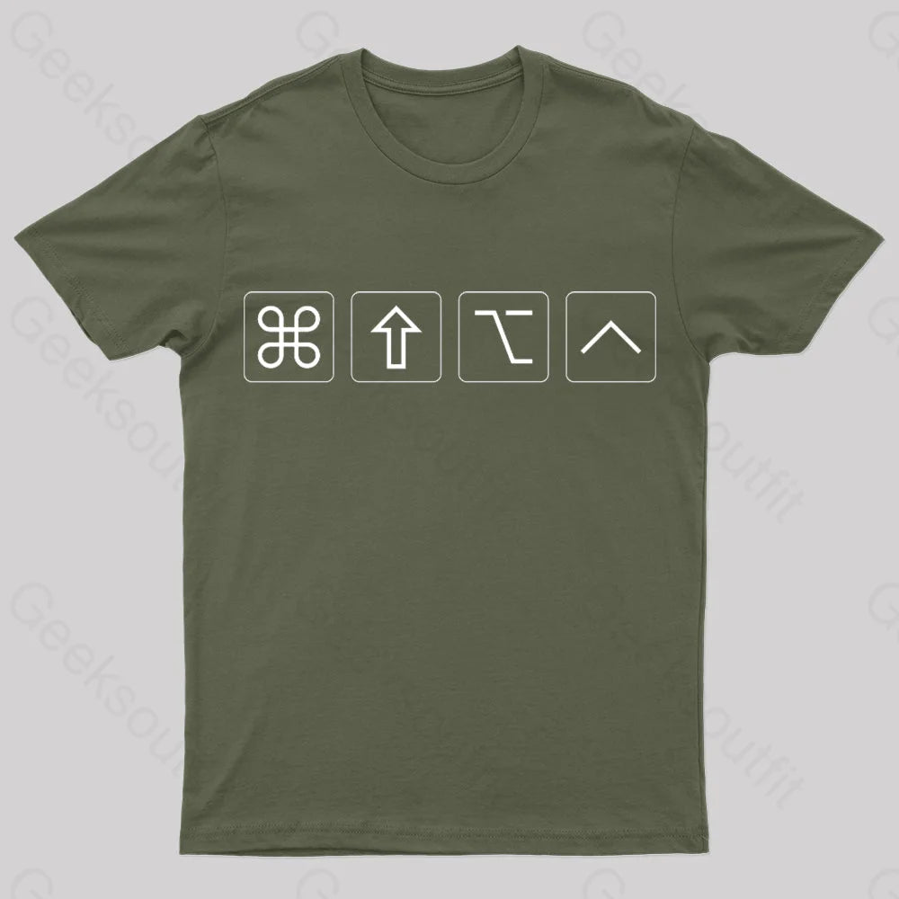 Fantastic Four Buttons Nerd T-Shirt Army Green / S