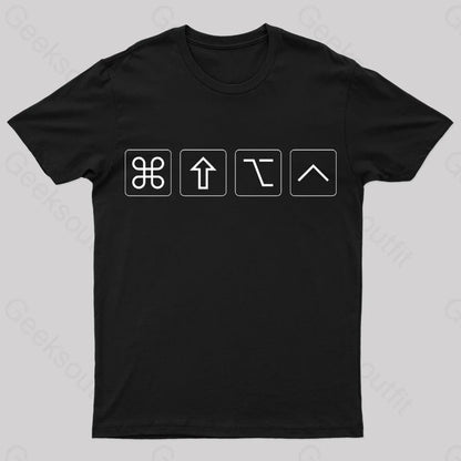 Fantastic Four Buttons Nerd T-Shirt Black / S