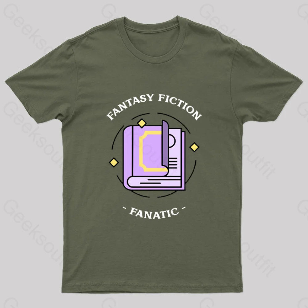 Fantasy Fiction Fanatic Nerd T-Shirt Army Green / S