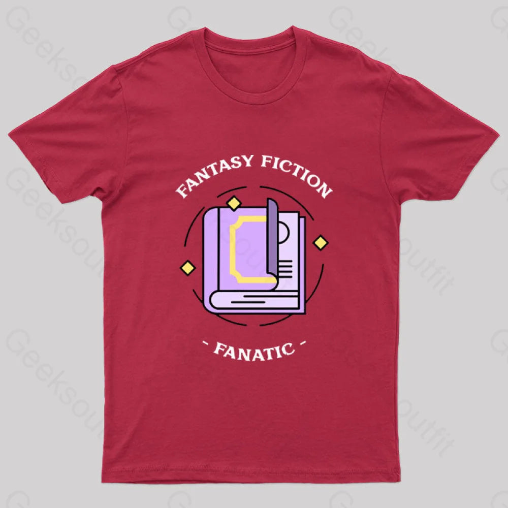 Fantasy Fiction Fanatic Nerd T-Shirt Red / S