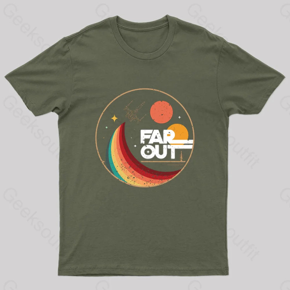 Far Out Rebel Geek T-Shirt Army Green / S