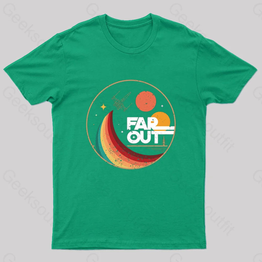 Far Out Rebel Geek T-Shirt Green / S