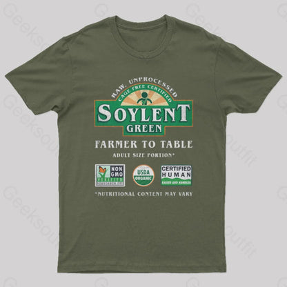 Farmer To Table Nerd T-Shirt Army Green / S