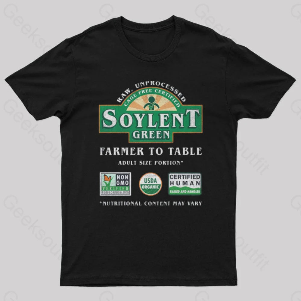 Farmer To Table Nerd T-Shirt Black / S