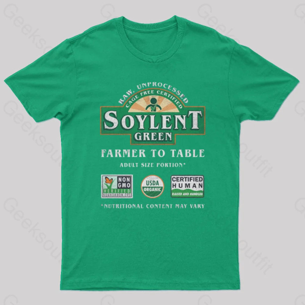 Farmer To Table Nerd T-Shirt Green / S