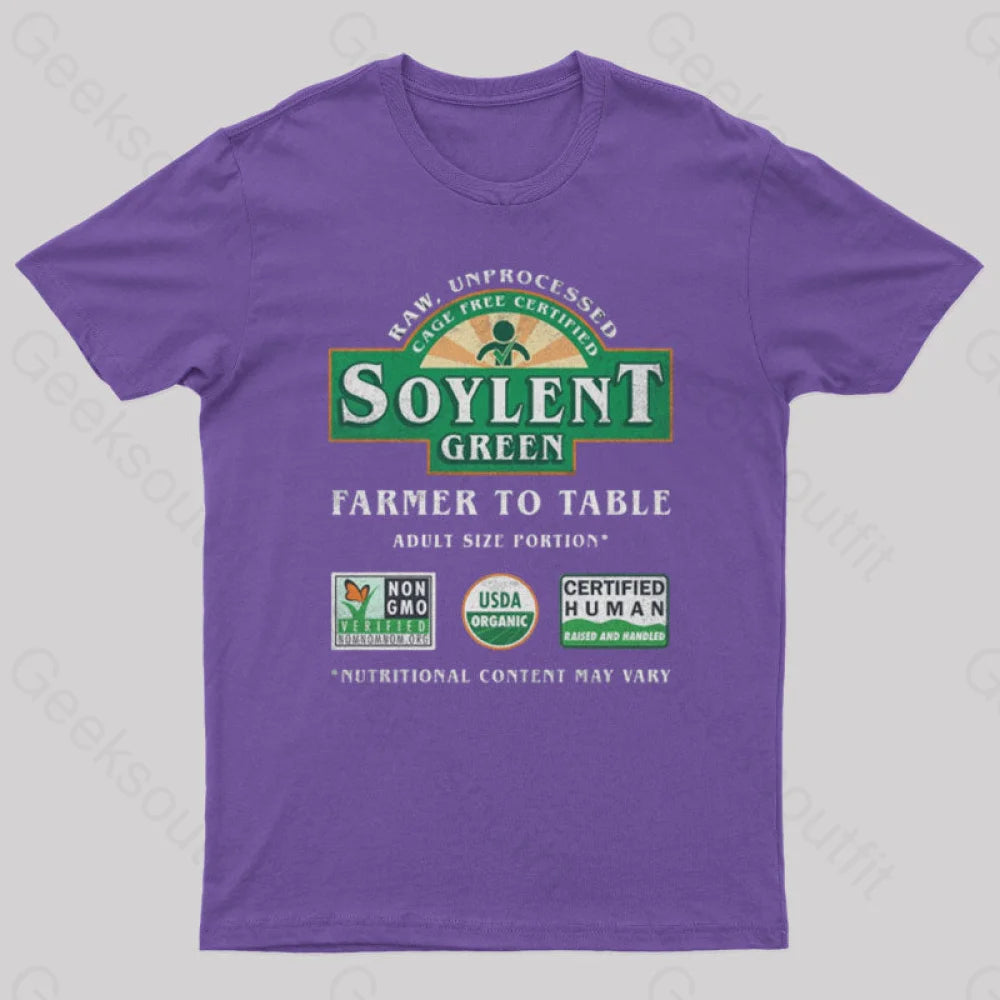 Farmer To Table Nerd T-Shirt Purple / S