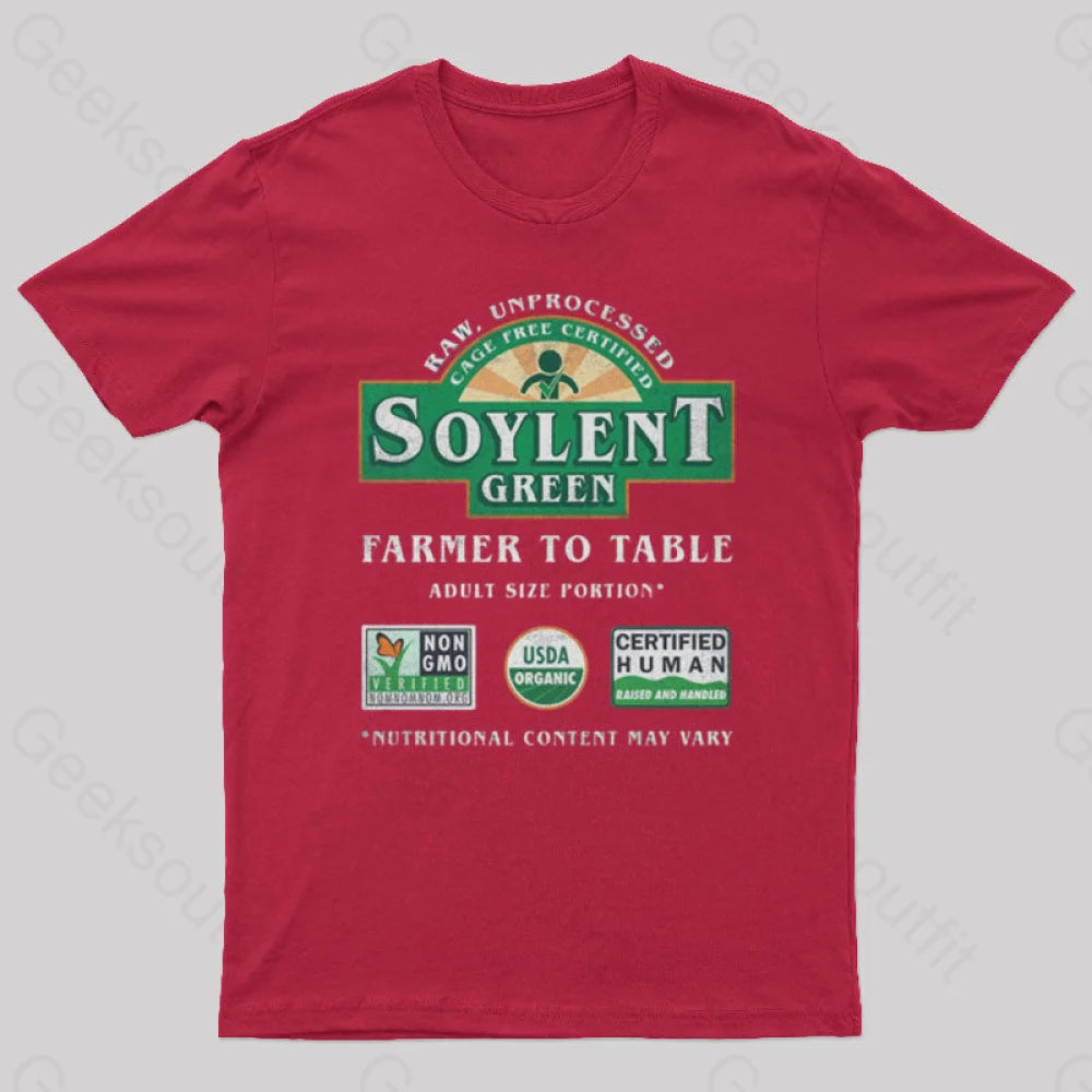 Farmer To Table Nerd T-Shirt Red / S