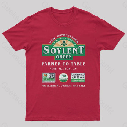 Farmer To Table Nerd T-Shirt Red / S