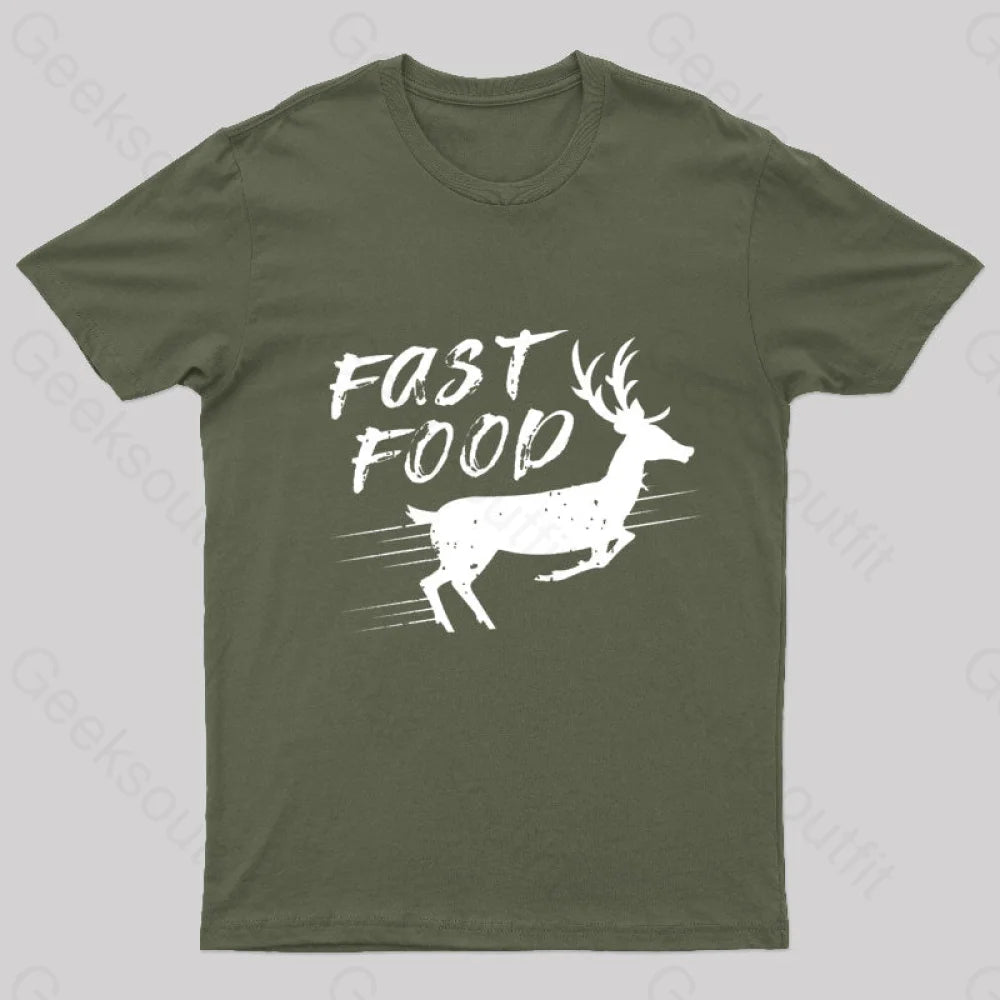 Fast Food Nerd T-Shirt Army Green / S