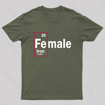 Fe-Male Iron Geek T-Shirt Army Green / S