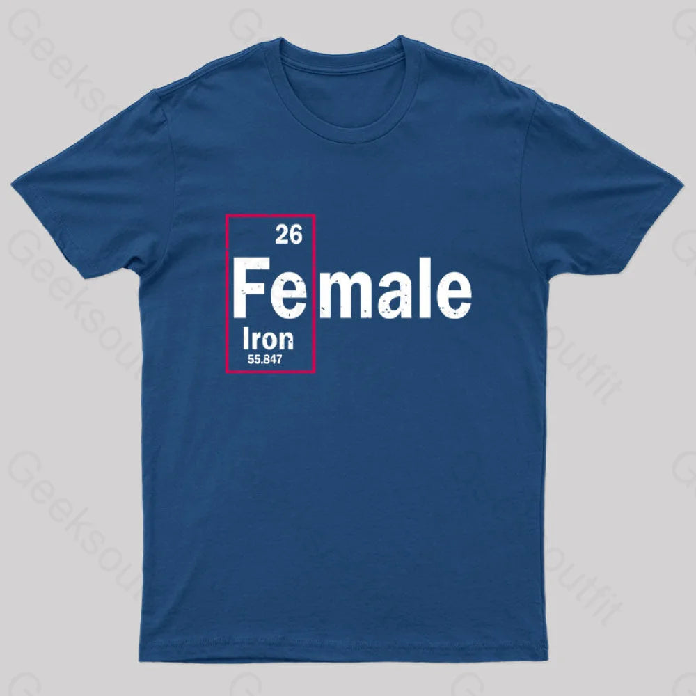 Fe-Male Iron Geek T-Shirt Navy / S