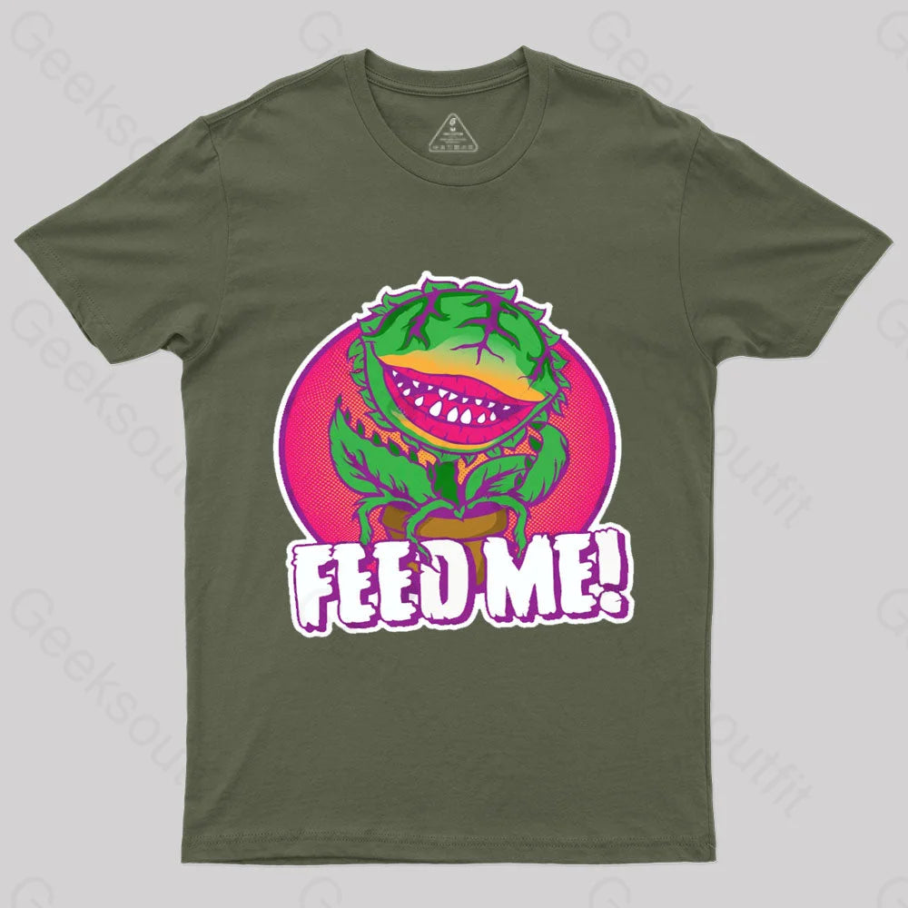 Feed Me Geek T-Shirt Army Green / S