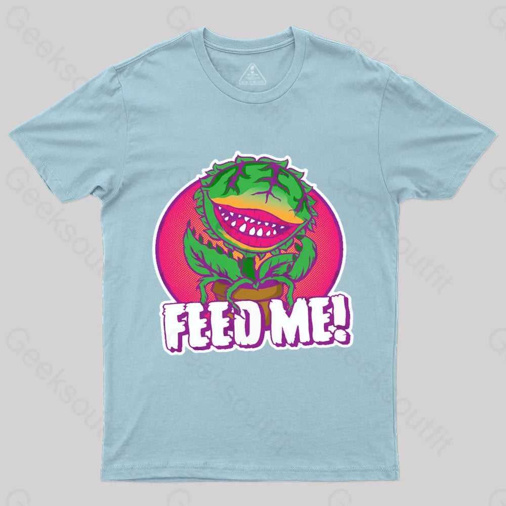 Feed Me Geek T-Shirt Light Blue / S