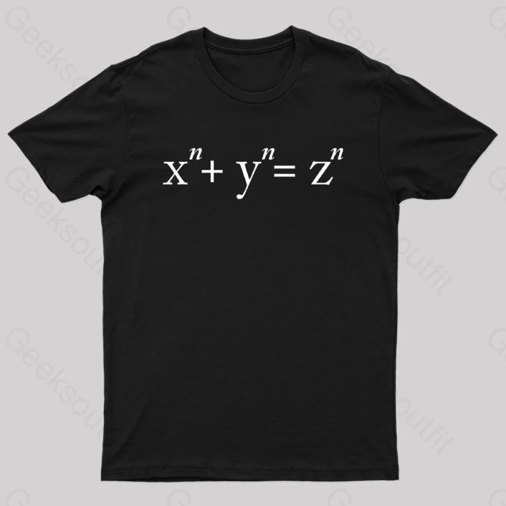 Fermat’s Conjecture Geek T-Shirt Black / S