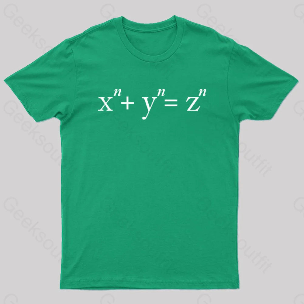 Fermat’s Conjecture Geek T-Shirt Green / S