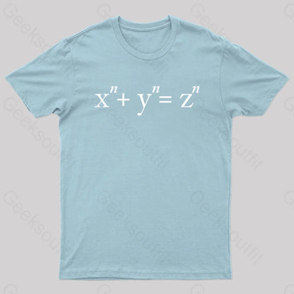 Fermat’s Conjecture Geek T-Shirt Light Blue / S