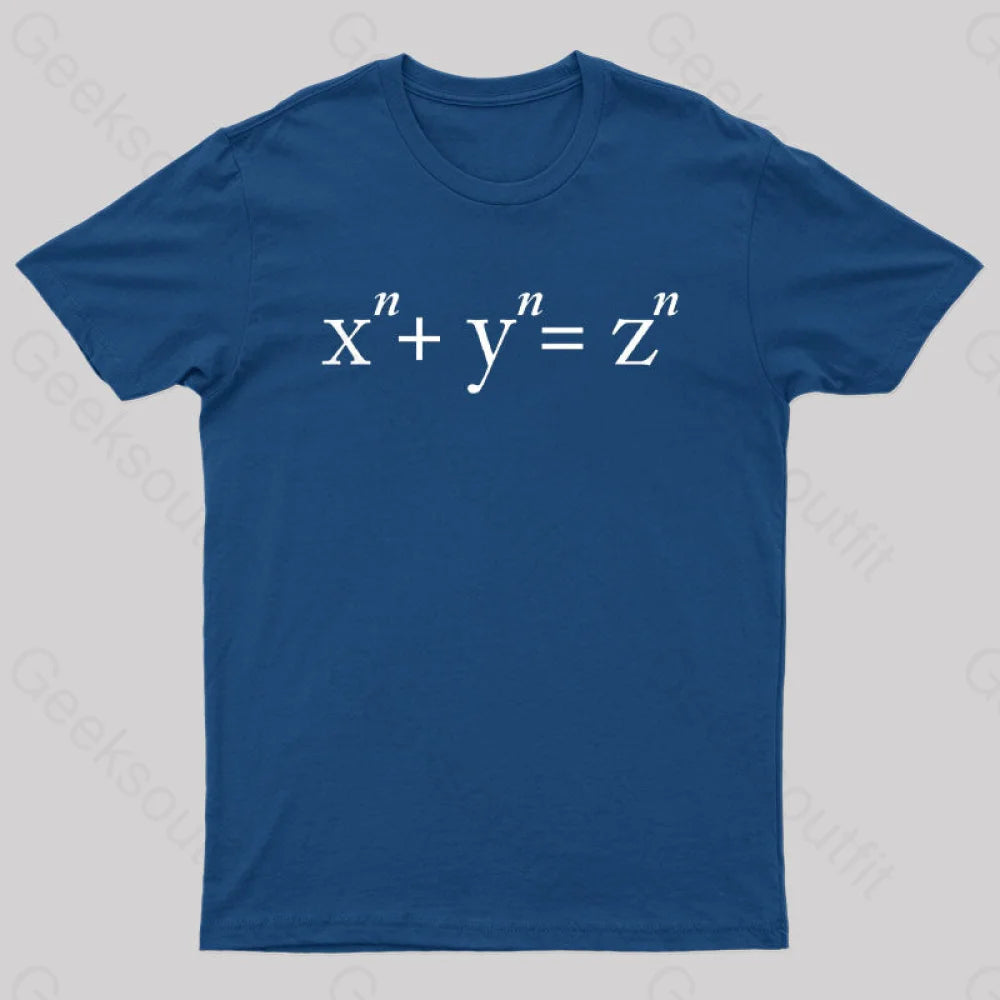 Fermat’s Conjecture Geek T-Shirt Navy / S