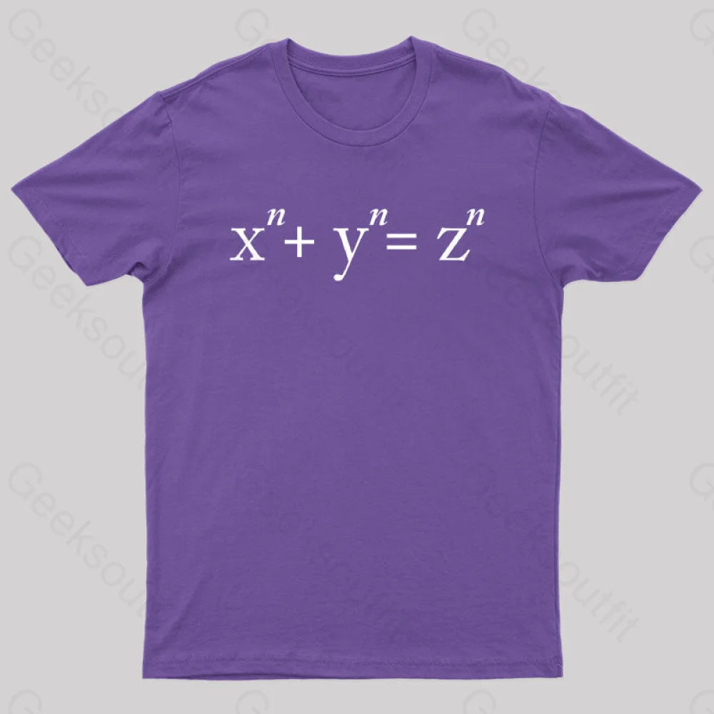 Fermat’s Conjecture Geek T-Shirt Purple / S