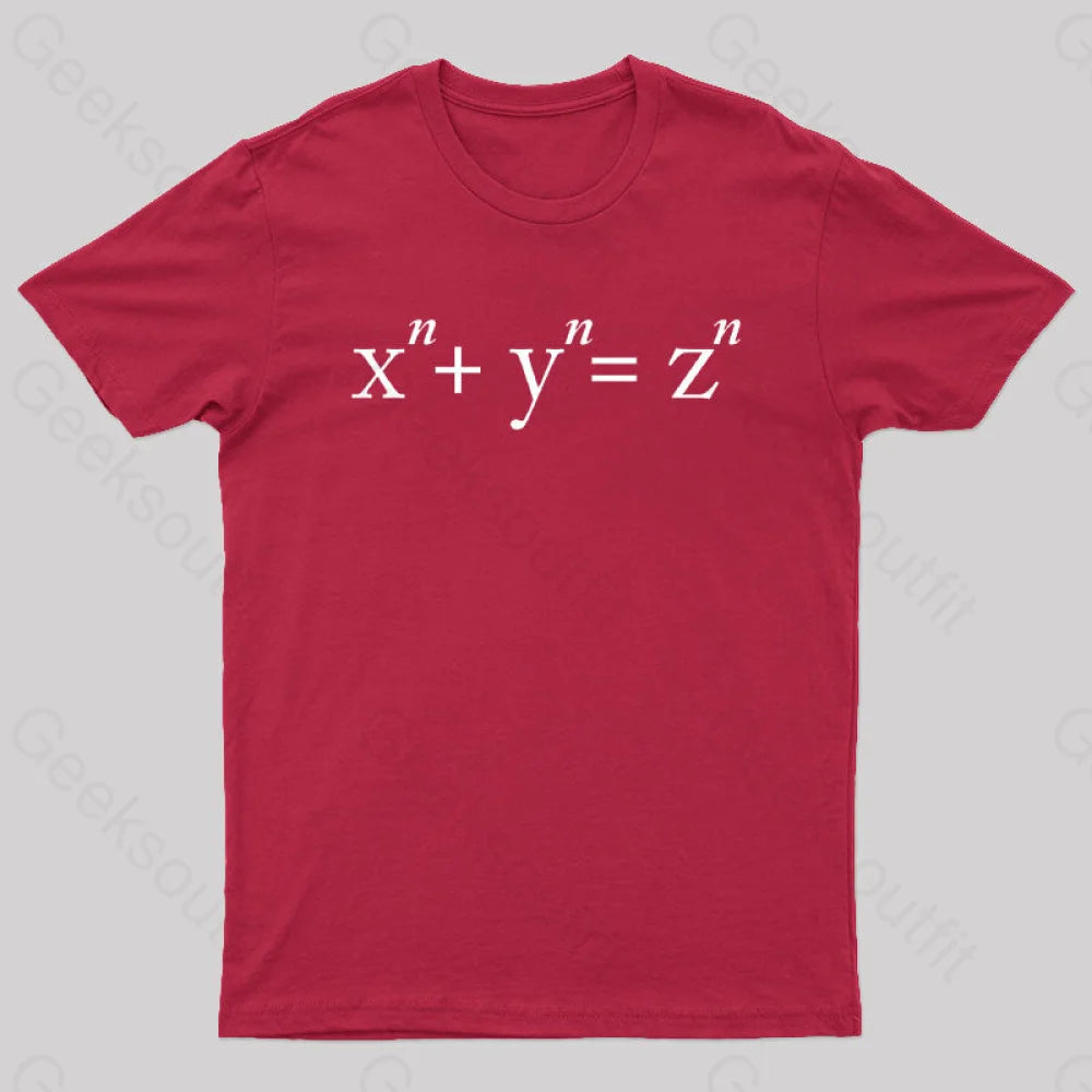 Fermat’s Conjecture Geek T-Shirt Red / S