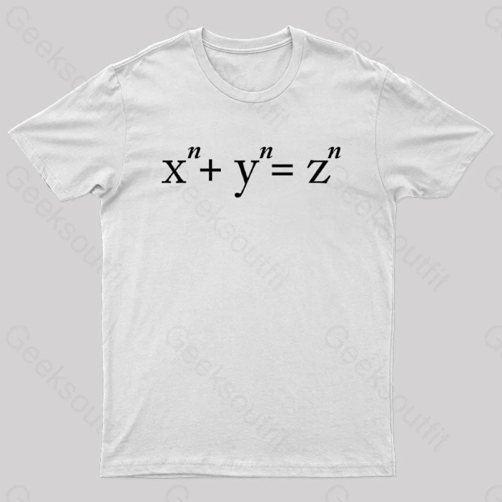 Fermat’s Conjecture Geek T-Shirt White / S