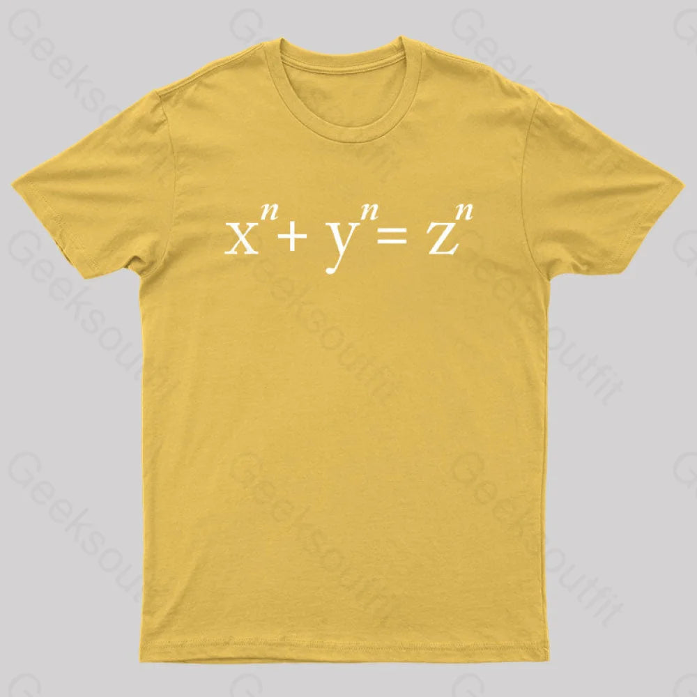 Fermat’s Conjecture Geek T-Shirt Yellow / S