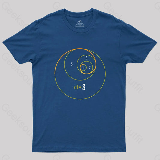 Fibonacci Circles T-Shirt Navy / S