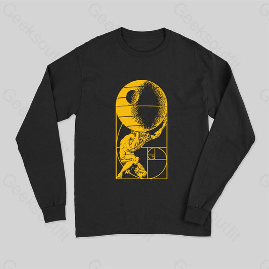 Fibonacci Death Star Long Sleeve T-Shirt Black / S