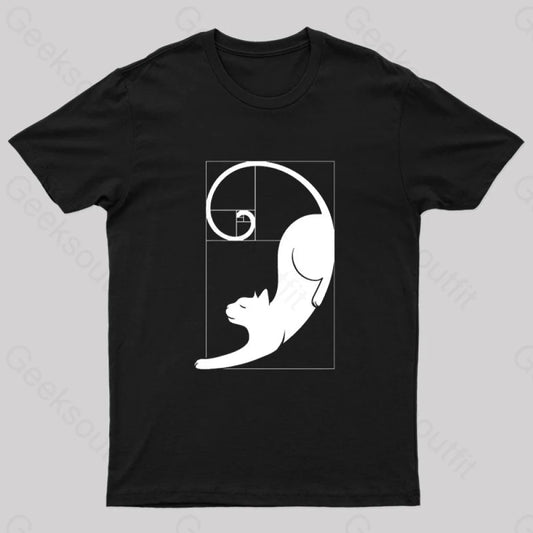 Fibonacci Kitty T-Shirt Black / S